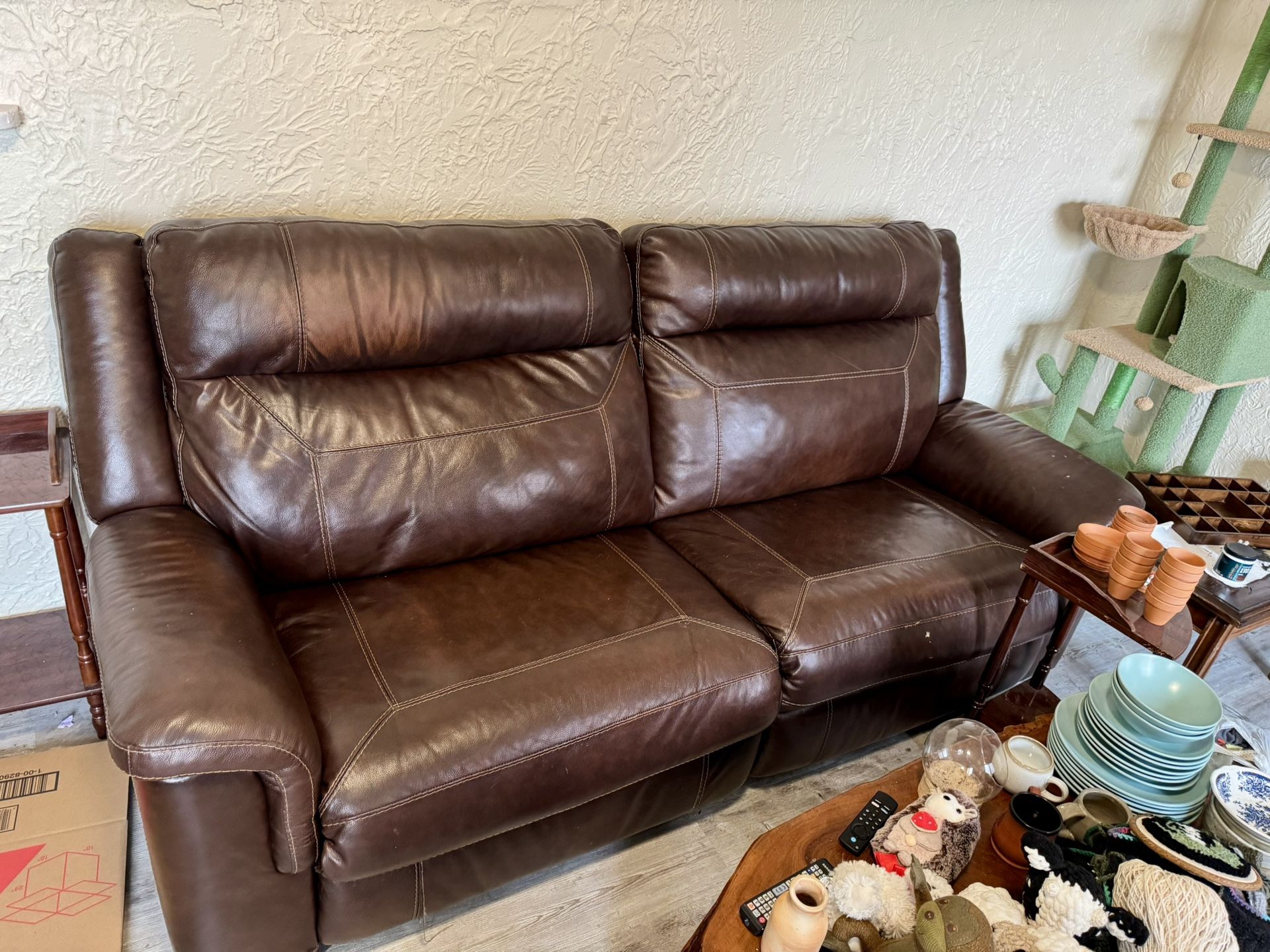 Leather Reclining Sofa