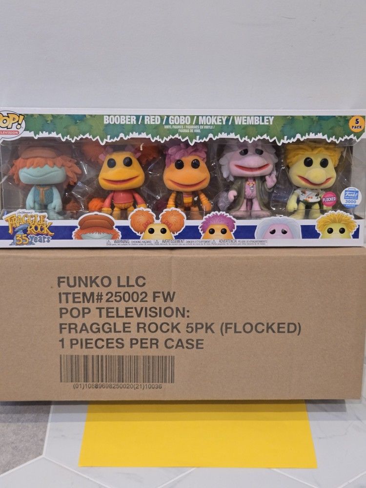 Fraggle Rock Boober Red Gobo Mokey Wembley FLOCKED LIMITED VAULTED Funko Pop 5pk