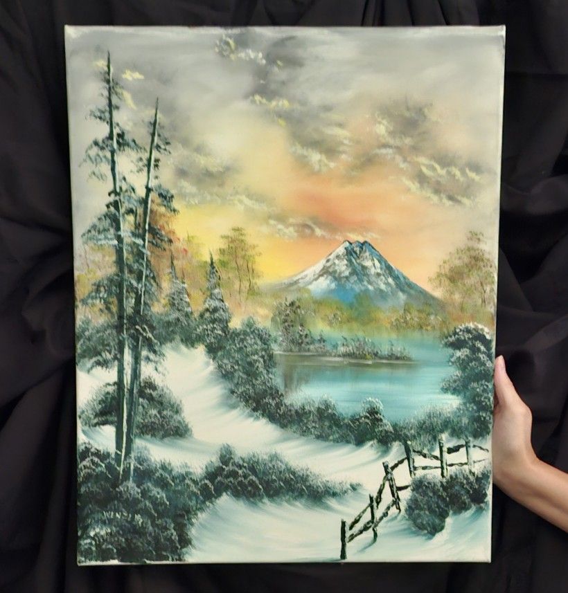 Art #854 Snowy Rainier Fence