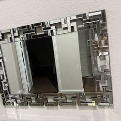 Large Art Decorative Wall Mirrors Grecian Venetian Mirror for Hotel Home Vanity, Sliver (27.5" W x39.5 H)