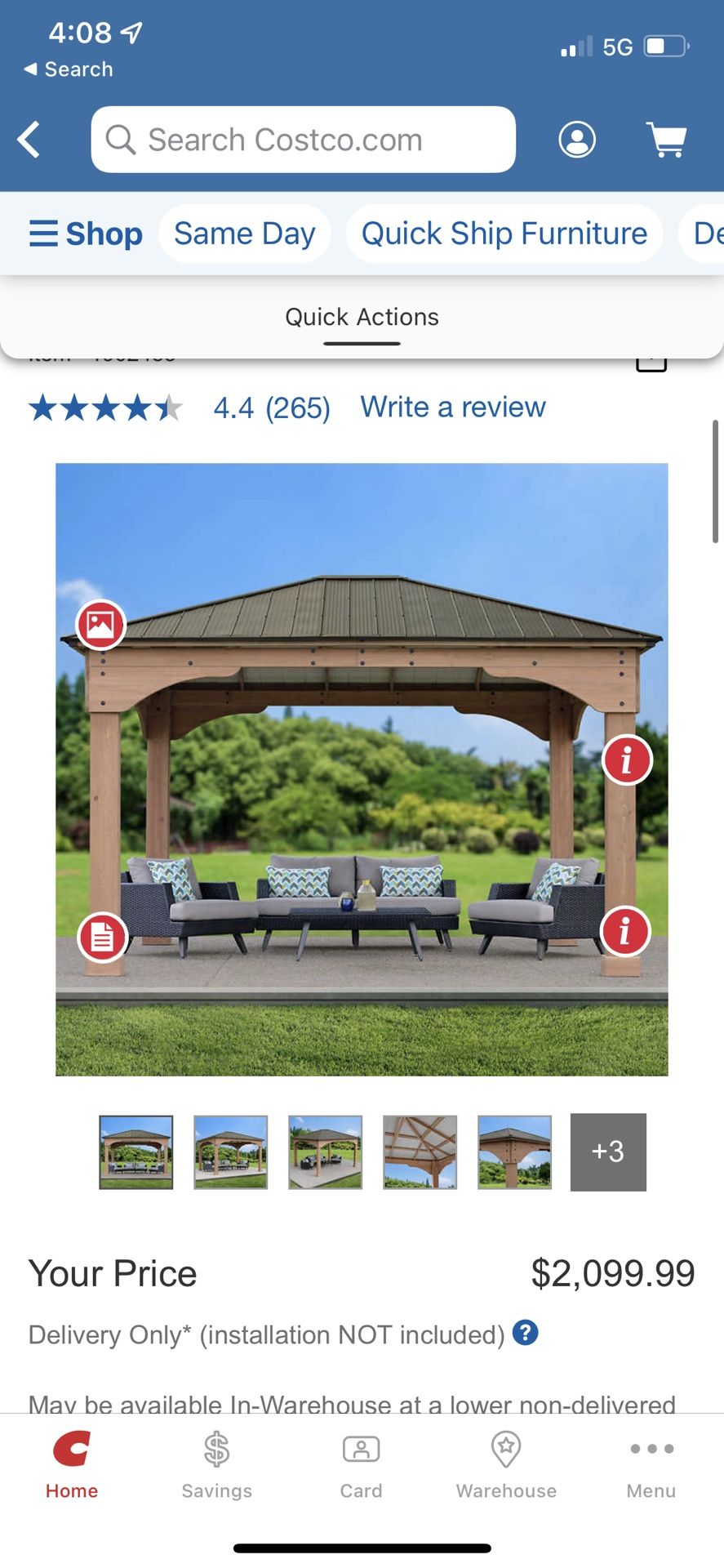 Costco Yardistry 12' x 14' Grand Gazebo with Aluminum Roof Costco for
