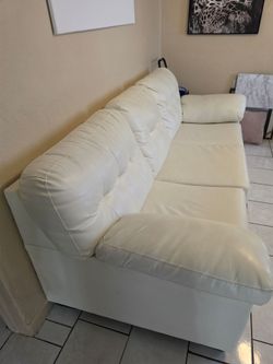 White Leather Sectional Sofa