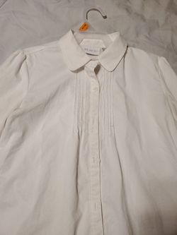 Long Sleeve  White Uniform Girls Shirt