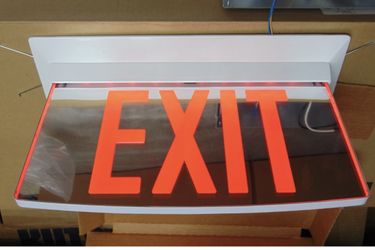 1 Evenlite Sovereign Architectural LED Edgelit Exit Sign Recessed Ceiling Mount