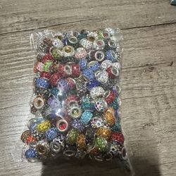Large Rhinestone Clay Bead