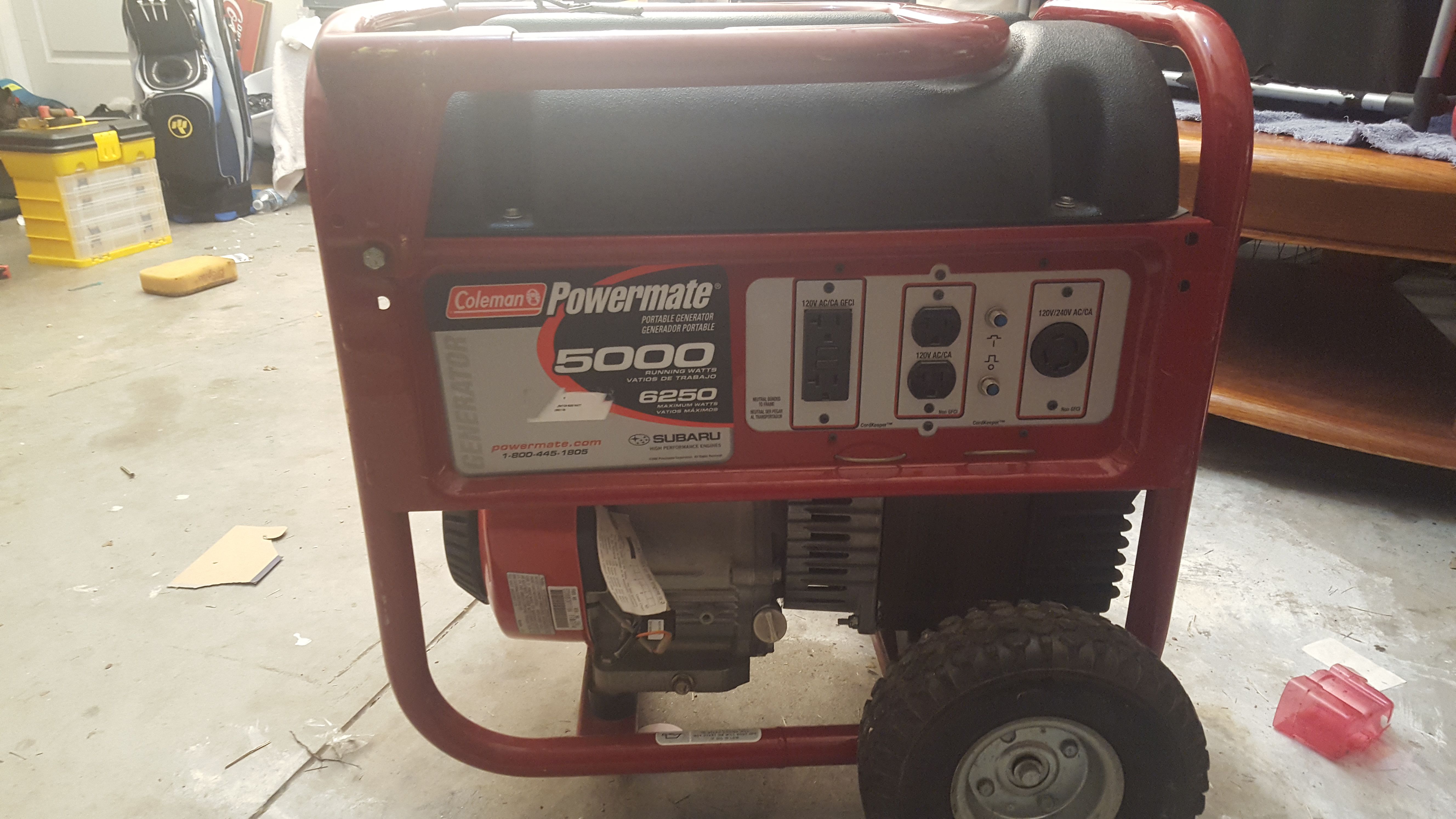 Generator coleman powermate 5000, 6250 watts