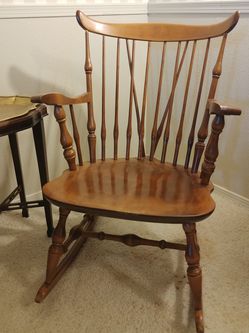 Vintage Maple Nichols & Stone Sewing Rocker / Rocking Chair.