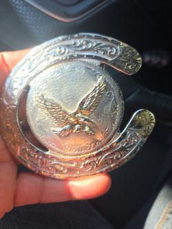 Western Eagle Horseshoe Belt Buckle
