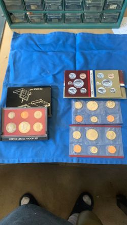 1980 proof set and 1984 uncirculated coin