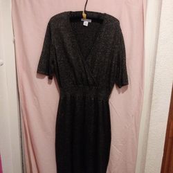 Liz Claiborne Silver Black Sweater Dress
