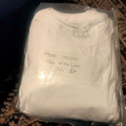 Men's New White Fruit Of The Loom T-shirts