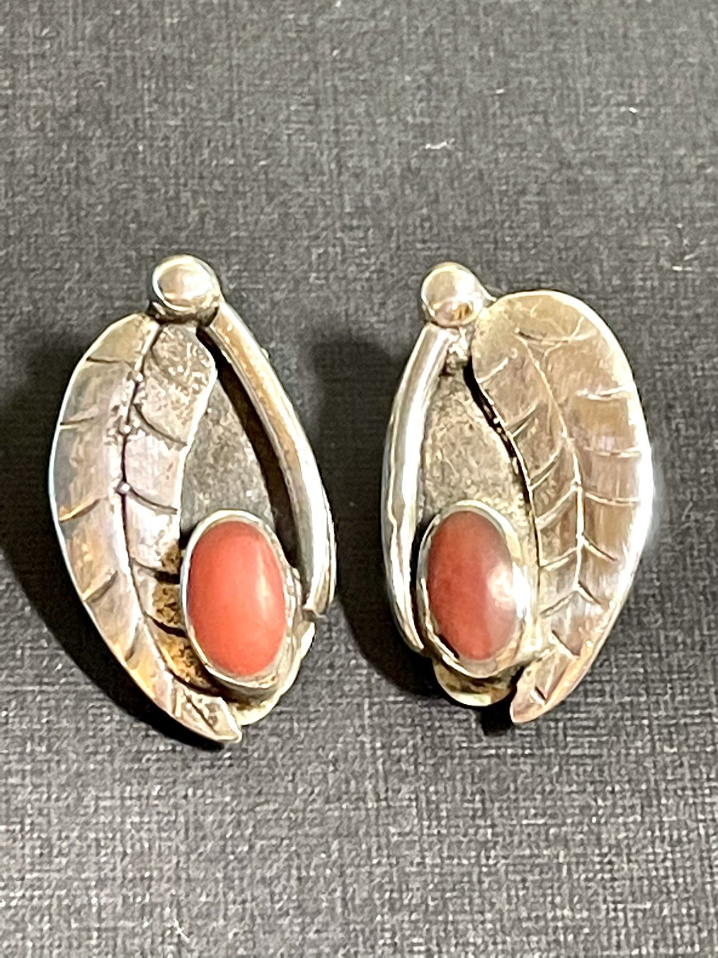 Estate Coral Earrings