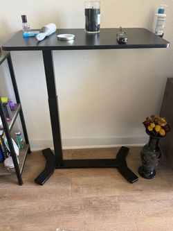 Black Adjustable Height Side Table