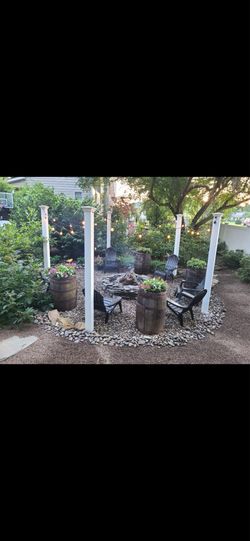 Fire pit posts and light kit
