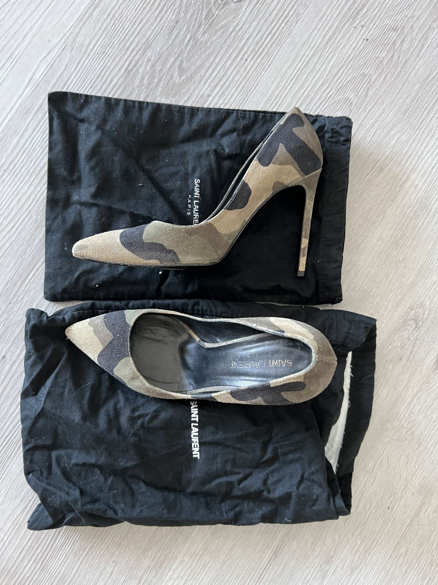 Saint Laurent Camo Heels Sz 36
