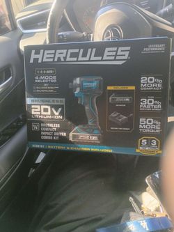 Hercules  1/4 " brushless compact impact driver combo kit