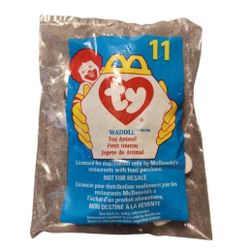 Vintage 1998 McDonald's Ty Waddle Toy Animal #11 NEW