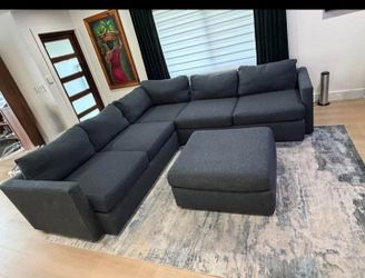 City Furniture Noah 116" x 116" Sectional + Matching Ottoman - Charcoal Gray
-DELIVERY AVAILABLE