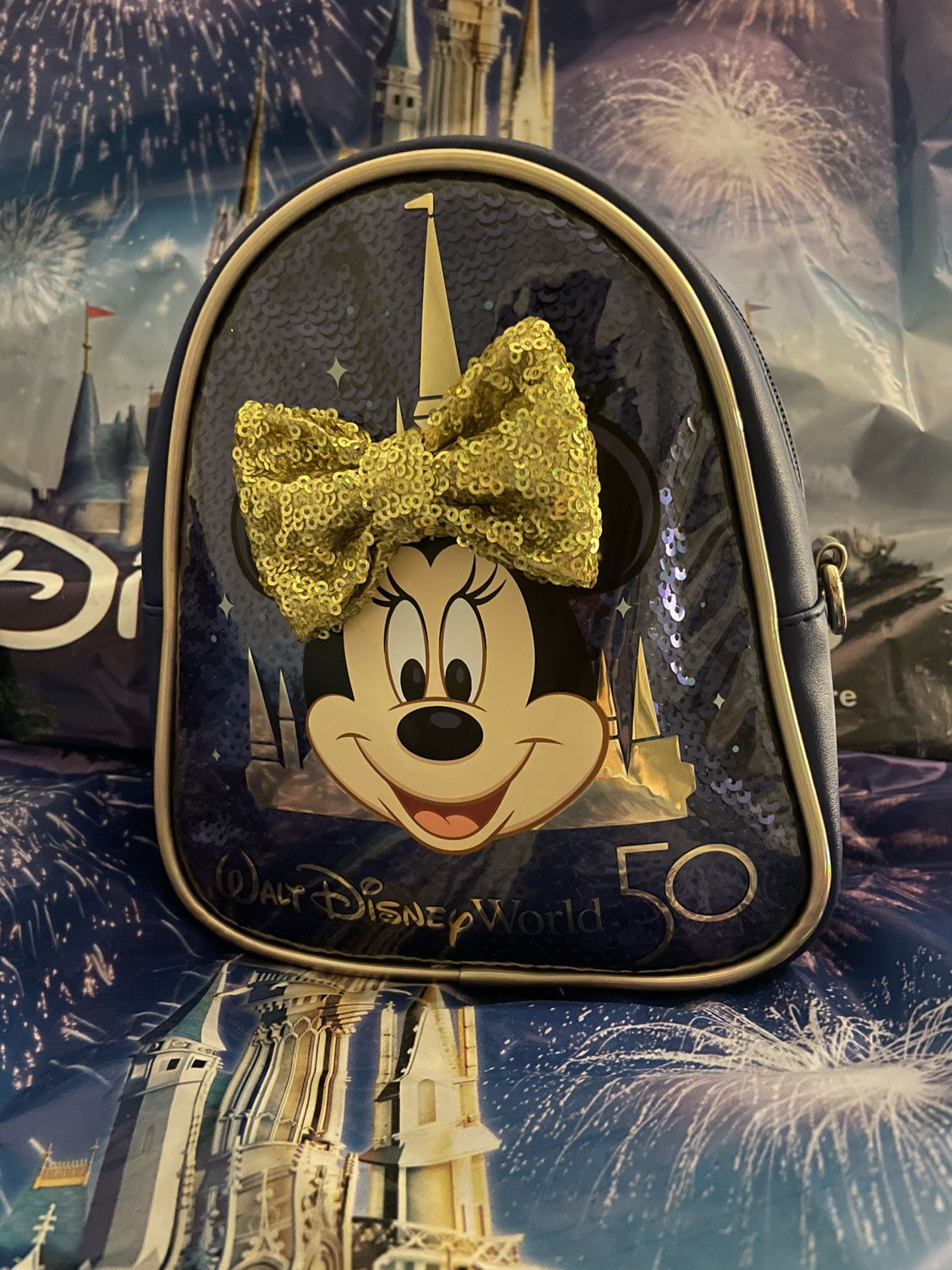 Disney  50th Anniversary Minnie Mouse Mini Crossbody Backpack