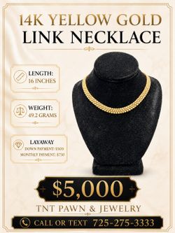 14K Yellow Gold Link Necklace – 49.2 Grams – Ask for David