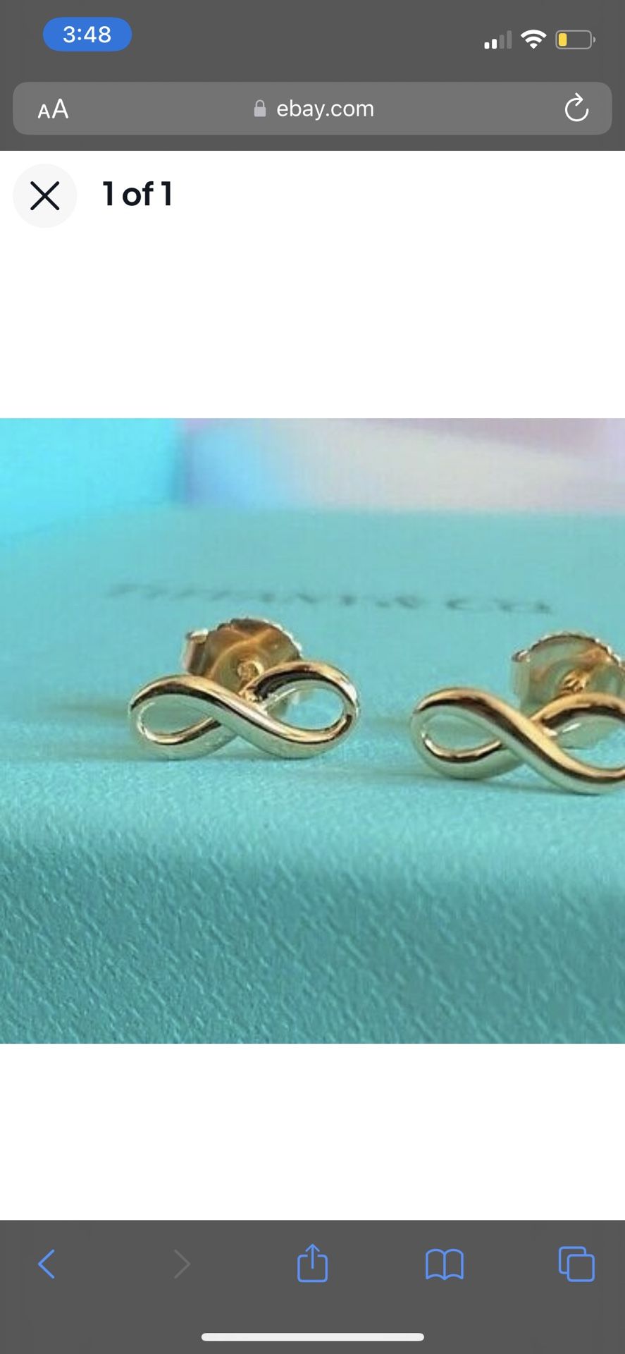 Tiffany & Co 18k Gold Infinity Earring 