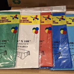 54" X 108"  Party Table Cloths Plastic