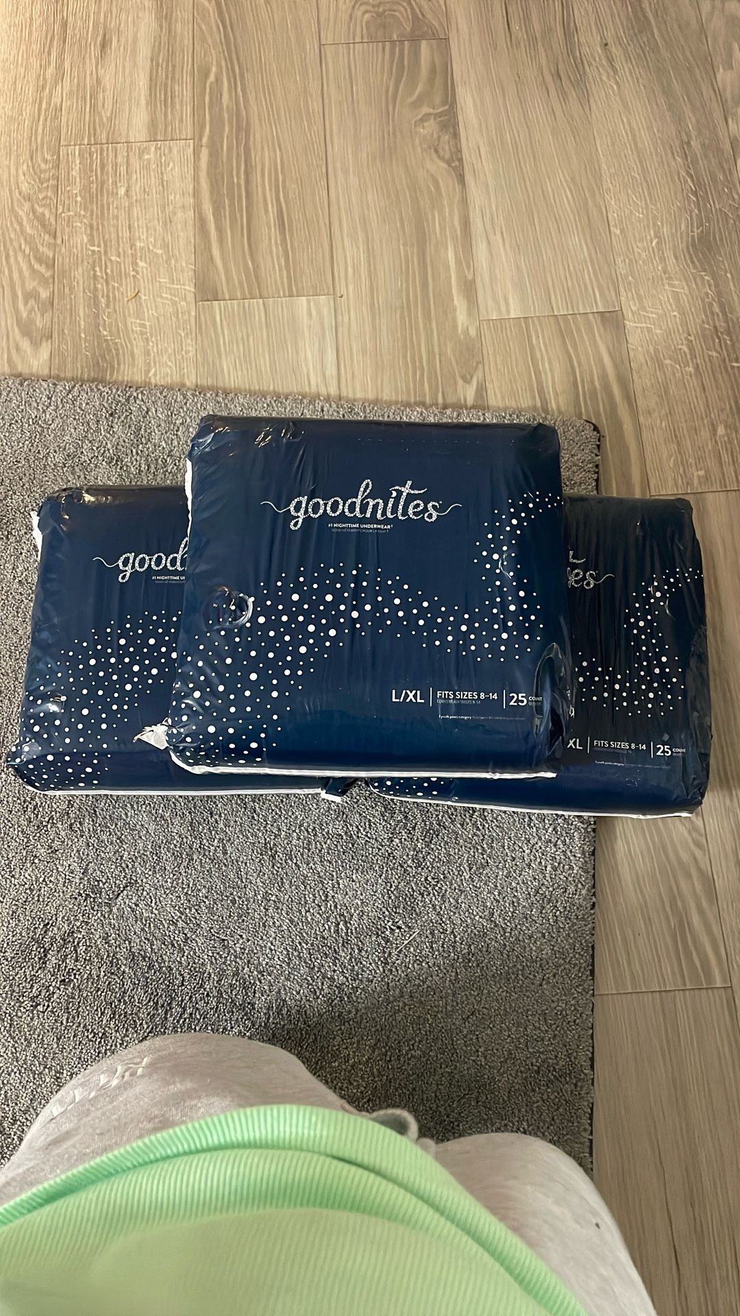 Good nites Fits Sizes 8-14 (3 packs)