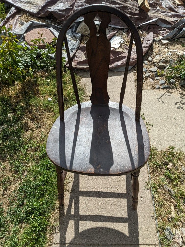 Chairs One Brown Wood Vintage