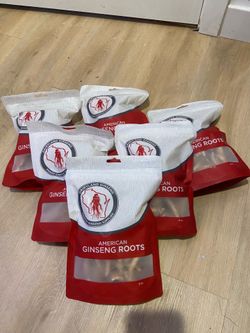6 Bags Dairyland American Ginseng Roots (Wisconsin) - 8oz Each