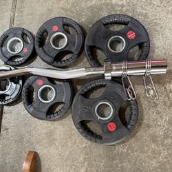 Olympic Curl Bar Weights Set