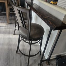 Longside Table With 2 High Bar Stool