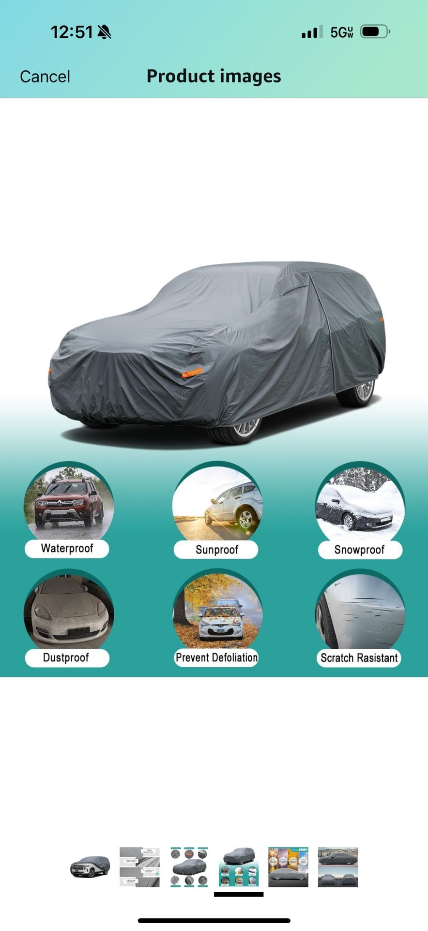 Premium Car Cover Custom Fit Chevrolet Tahoe (2007-2025), 16 Layers Heavy Duty Car Cover Waterproof All Weather with Zipper Door for Sun Rain Snow Dus