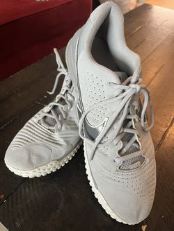 Nike Mens Alpha Huarache Varsity 3 Running Shoes Gray Black CK6208-002 size 11