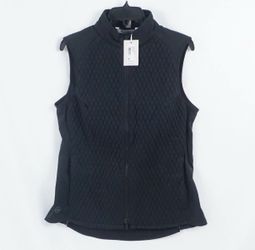 Peter Millar Fuse Diamond Quilted Mini Gold Vest In Black Womens Medium 245
