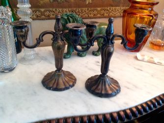 Silver candle holders