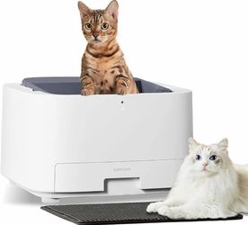 Self Cleaning Open Top Automatic Cat Litter Box for Multiple Cats, Open-Top Design for Integrated Safety, Quiet Operation, Multi-Layer Protection