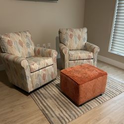 Two Accent Chairs + Ottoman 