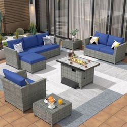 Funny Assembled Inside The Box Patio Furniture Set Outdoor Patio Furniture Brand New Patio Sofa Set Deep Seating Cushions Fire Pit 🆕🚎🚚🆕
