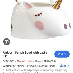 Glitterville Unicorn Punch Bowl