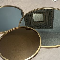 Large 3 Mirror Trio. Solid Heavy Piece