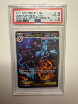 2025 POKÉMON PFL EN MEGA CHARIZARD X ex SPECIAL ILLUSTRATION RARE #125 - PSA 10