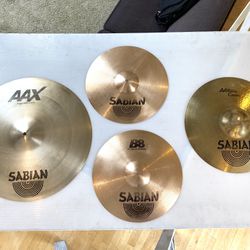 Sabian Complete Drum Cymbal Set AAX 20” Ride AArock Crash 14” Hihat No Cracks $200 Cash In Ontario 91762
