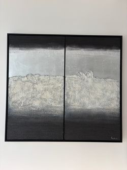 Large Signed Textured Abstract Painting – 62” x 57” – Framed