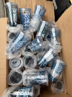 !!OBO!!$12 CASE ONLY- Acrylic Cups W/ Color Gel Inside Double Wall