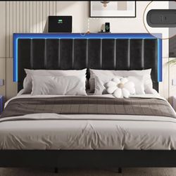King Size Bed with Bed Frame with LED Lights 