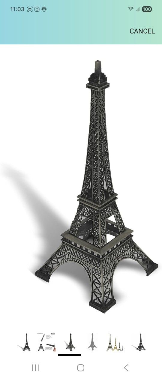 24" Tall Black Eiffel Tower Center Piece @ $45 Each. Eight available