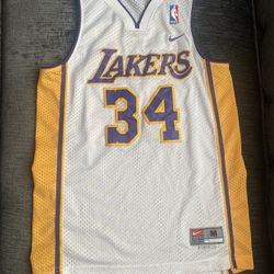 Vintage Nike White #34 O'Neal LA Lakers Jersey Youth Size M