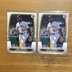 2023 BOWMAN LIOVER PEGUERO 2 CARD ROOKIE LOT 