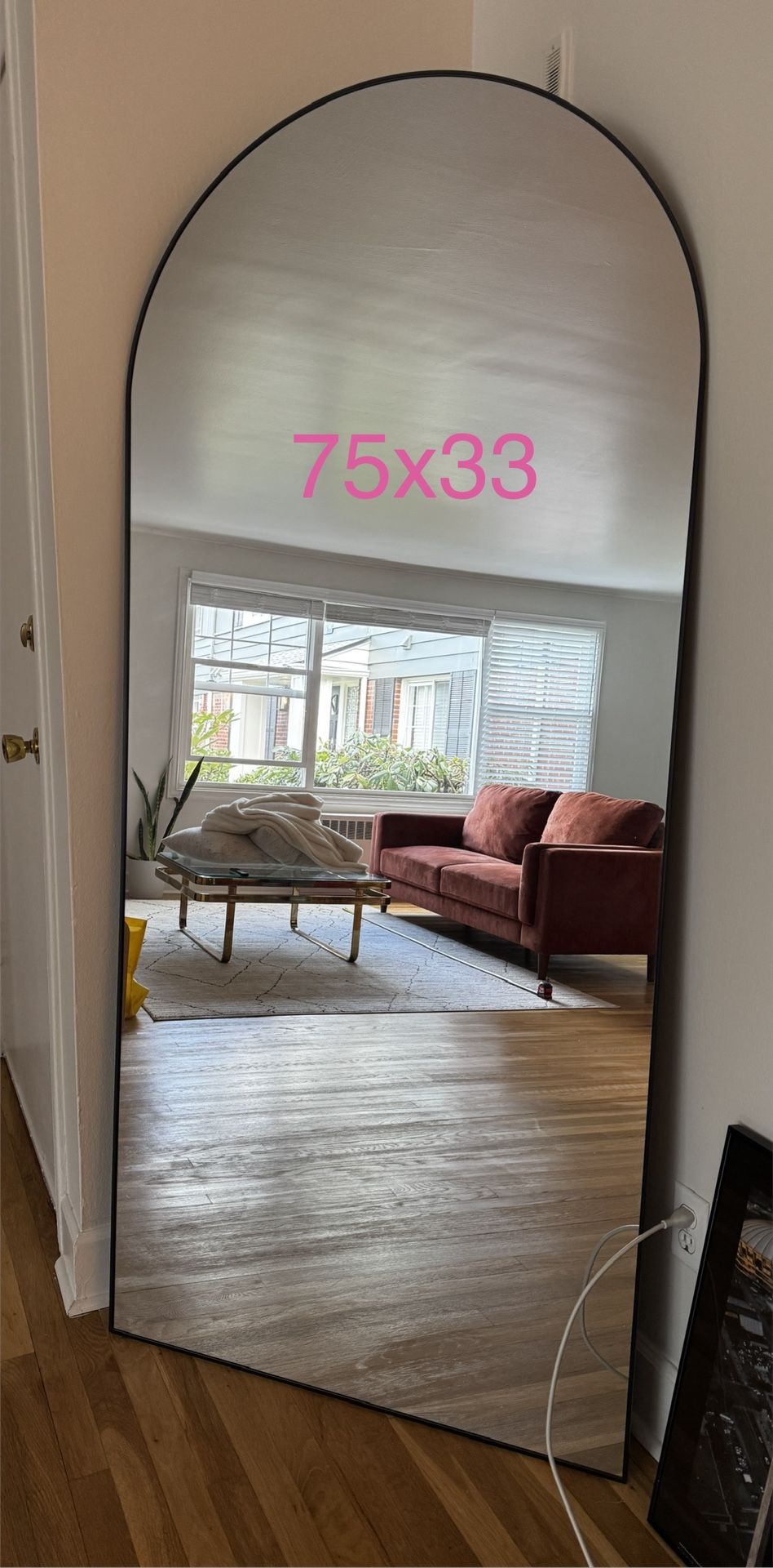 75x33 INCH MIRROR MATTE BLACK FRAME