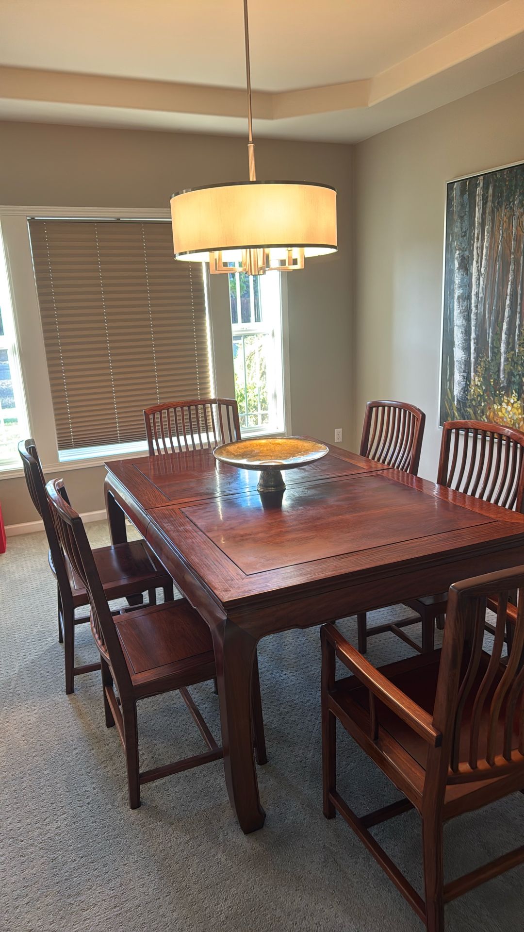 Solid Wood Dining Table 6 Chairs & Extra Leaf